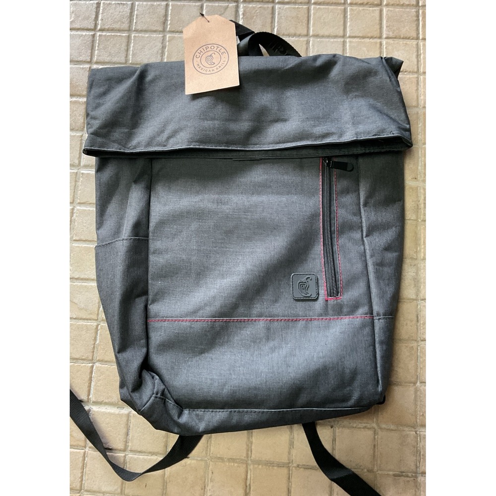 NWT! Anthem Branding Chipotle Roll/Fold Top‎ Laptop Sleeve Zipper Black Backpack